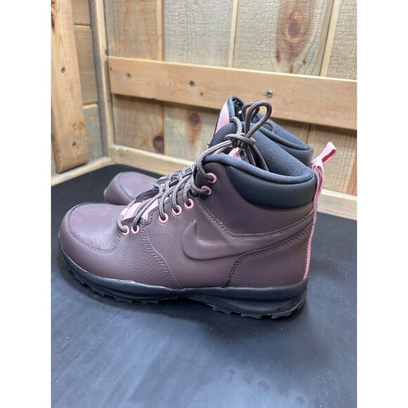 Nike Manoa Big Girls Lace-Up Hiking Boots 5.5Y Brown & Pink Leather Upper Durabl - Picture 6 of 9